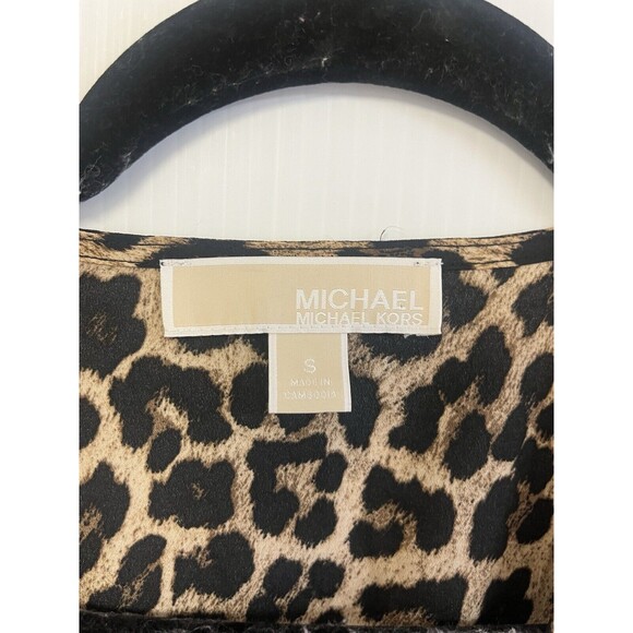 MICHAEL Michael Kors Womens Julia Animal Print Tiered Dress Dark Leopard Small - Picture 8 of 8